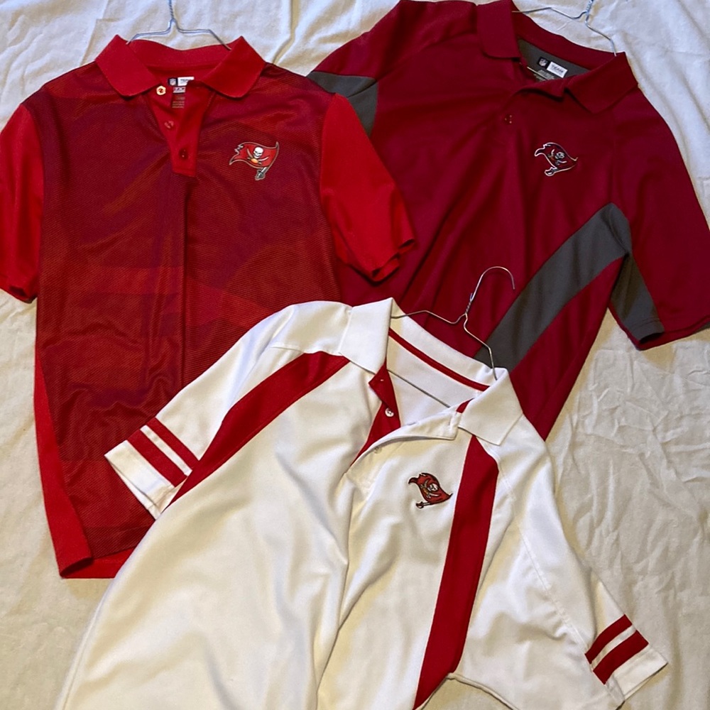 3 M/L Mens Tampa Bay Buccaneers Polo Shirts
